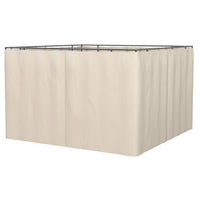 Outsunny 10' L x 12' W Gazebo Curtains with Zipper Doors, Hooks/C-Rings for Patio, Only Curtains - Beige-Provides protection when enjoying leisure time outdoors