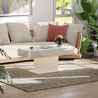 HOMCOM LED Extendable Coffee Table - High Gloss White-Made from robust MDF, ensuring stability and long-lasting family use