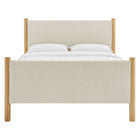 Modway Maven Full Size Fabric Upholstered Platform Bed - Ivory Oak-Wood Slat Support