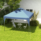 Outsunny 10 ft W x 10 ft L Pop Up Canopy with 2 Tier Vented Roof Carrying Bag - Blue-2-tier roof makes it more safe in mild wind days for better air circulation