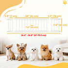 PawHut 26"-37" Dog Gate with 10" Tall Pet Gate and 2 Extensions - White-Extra rods prevent dogs from squeezing through edges