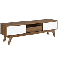 Modway Envision 59" TV Stand - Walnut White-Mid-Century Modern 59" TV Stand
