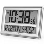Marathon Jumbo Atomic Wall Clock with Temperature and Humidity - Silver (CL030056SV)-Self-setting/adjusting using radio frequencies broadcast from NIST's Colorado Atomic Clock
