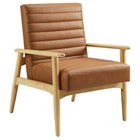 Modway Jensen Vegan Leather Accent Chair - Natural Tan-Upholstered Vegan Leather