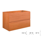 Modway Scenic 36" Wall-Mount Bathroom Vanity Cabinet - Cherry/Walnut-Full-Extension Drawers