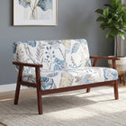 HOMCOM Loveseat Sofa with Rubber Wood Legs - Multicolour-Two-seater design is roomy enough and compact