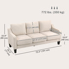 HOMCOM 3 Seater Linen Sofa Couch with Pocket Spring - Beige-Modern aesthetic that complements contemporary decor