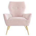 Modway Renata Button Tufted Performance Velvet Armchair - Pink-Chair Weight Capacity: 331 lb