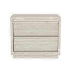 Manhattan Comfort Navis 26" Contemporary 2-Drawer Nightstand - Whitewashed Oak-Wood-look finish offers a warm, natural appearance popular in modern furniture design