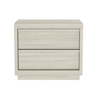 Manhattan Comfort Navis 26" Contemporary 2-Drawer Nightstand - Whitewashed Oak-Wood-look finish offers a warm, natural appearance popular in modern furniture design