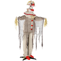 Outsunny 68" Life-Size Animated Pumpkin Clown Halloween Decoration-Life-sized 68", realistic pumpkin clown design adds a spooky focal point to your decor 