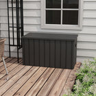 Outsunny 119 Gallon Deck Box with Wheels & Handles-Convenient handles and four wheels for easy movement
