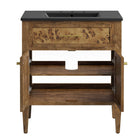 Modway Elysian 30" Wood Bathroom Vanity - Black/Brown-8