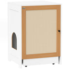 PawHut Hidden Cat Litter Box Enclosure - Oak-Functions as stylish end table and hidden litter box 