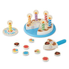 Melissa & Doug Birthday Cake -Includes 6 ready-to-cut slices of cake, removable candles and toppings, cake plate, and server
