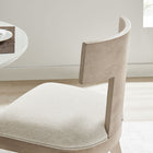 Modway Peregrine Wood and Fabric Upholstered Dining Chairs - Natural/Heathered Weave Ivory - 2 Pack-Dense Foam Padding
