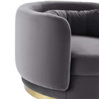 Modway Relish Performance Velvet Swivel Chair - Gold Grey-Spring Support System
