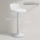 HOMCOM Adjustable Height Swivel Bar Stools - White - 2 Pack-With 360° swivel and adjustable height, it facilitates easy social interaction anywhere
