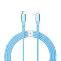 LOGiiX Vibrance Braid 1.2M USB-C to Lightning - Turquoise-1.2M (*3.94 ft) USB-C to Lightning cable to charge & sync Lightning devices