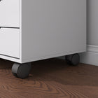 HOMCOM Lateral Filing Cabinet with 5 Drawers and Adjustable Shelf - White-Quality zinc hinges and steel drawer slides ensure smooth operation