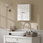 HOMCOM Bathroom Wall Cabinet with 2 Doors, Adjustable Shelf - White-Adjustable shelf offers flexible storage solutions