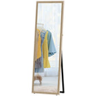 HOMCOM Rectangle Full Body Mirror - 21" W x 64" H - Natural-Stylish dual-tone frame adds an artistic touch to any room's decor 