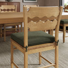 Modway Jax Oak Wood Dining Chair With Wavy Razor Back and Cushion - Weathered Oak Sage-Non-Marking Foot Pads