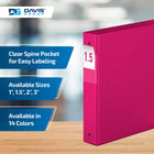 Davis Group Premium Economy Binder - Round Ring - 1.5" - Pink - 6 Pack-Round Ring, Non-Locking