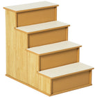 PawHut - Escalier pour animaux de compagnie pour lit haut - 15,7 po L x 23,2 po l x 21,3 po H - bois naturel-Parfait pour les animaux âgés et les animaux ayant des problèmes de mobilité 