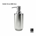 Umbra Junip Soap and Sanitizer Pump - 295ml - Stainless Steel-Dimensions: 2.75" W x 2.75" D x 7.28" H