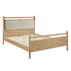 Modway Leni Queen Size Wood Platform Bed Frame - Light Oak Heathered Ivory-Wood Slatted Support