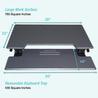 Victor High Rise Height Adjustable Standing Desk with Keyboard Tray (DCX760)-Second level keyboard tray allows for plenty of space on desk surface for monitors, work materials, and other necessities