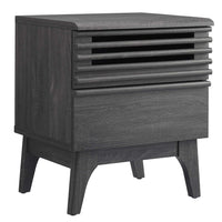 Modway Render Nightstand - Charcoal-Mid-Century Bedside Table