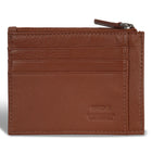 Champs Onyx Leather Zip Card Case - Brown-RFID Lining