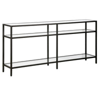 Hudson&Canal Sivil 64"W Console Table - Blackened Bronze-A modern contemporary design for your entryway, living room, den, and more