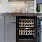 Kucht 24" Dual‑Zone 52‑Bottle Wine Cooler - Panel Ready-5 pcs full extension beechwood shelves with metal front trim 