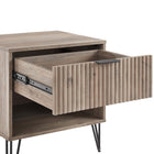 Manhattan Comfort DUMBO 20.07" Modern 1-Drawer Nightstand 2-Piece Set - Rustic Grey-Stylish Splayed Gold Metal Legs Adding Seamless Fashion Design and Durability