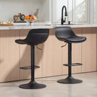 HOMCOM Adjustable Height Swivel Bar Stools - Black - 2 Pack-Great for home bar, kitchen island and dining area
