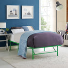Modway Horizon Stainless Steel Twin Bed Frame - Green-Heavy Duty Stainless Steel Frame