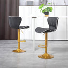 HOMCOM Adjustable Swivel Bar Stools - Black - 2 Pack-Adjustable height and swivel seat for personalized seating experience
