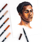 Tombow Dual Brush Pen, Portrait, 10/Pack-Nylon Brush retains it's point stroke after stroke