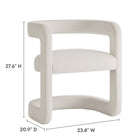 Modway Winslow Barrel Performance Velvet Dining Chair - Alabaster-Open Back Design