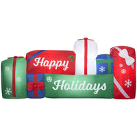 GEMMY Airblown Inflatable Christmas Gift Box Scene - 44"-Lights up with energy-efficient LED light