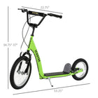 Aosom Kids Scooter with Adjustable Handlebar, Front and Rear Dual Brakes - Green-Lightweight and solid frame allows for easy transport when not in use 