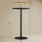 HOMCOM Round Bar Table with Steel Frame for 2 - Black-Classic design fits various settings