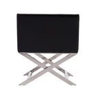 Manhattan Comfort Hollywood 25.6" Contemporary Faux Leather Upholstered Accent Chair - Black and Polished Chrome-Delivered to you Fully Assembled! No Assembly Required