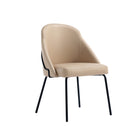 Manhattan Comfort Gracie 24.2" Modern Leatherette Upholstered Dining Chair - Tan and Black - Set of 2-Weight Capacity: 275 lb. Each