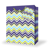 Millbrook Studios Gift Bags - Medium - Chevron - 12 Pack (47545)-9" x 4" x 7"