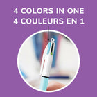 BIC 4-Color Fashion Ballpoint Pens - Retractable - 1.0mm - Assorted - 2 Pack-Retractable pens with a comfortable wide barrel and plastic clip