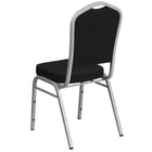 Flash Furniture HERCULES Series Crown Back Stacking Banquet Chair in Black Fabric - Silver Frame-Crown Back Design